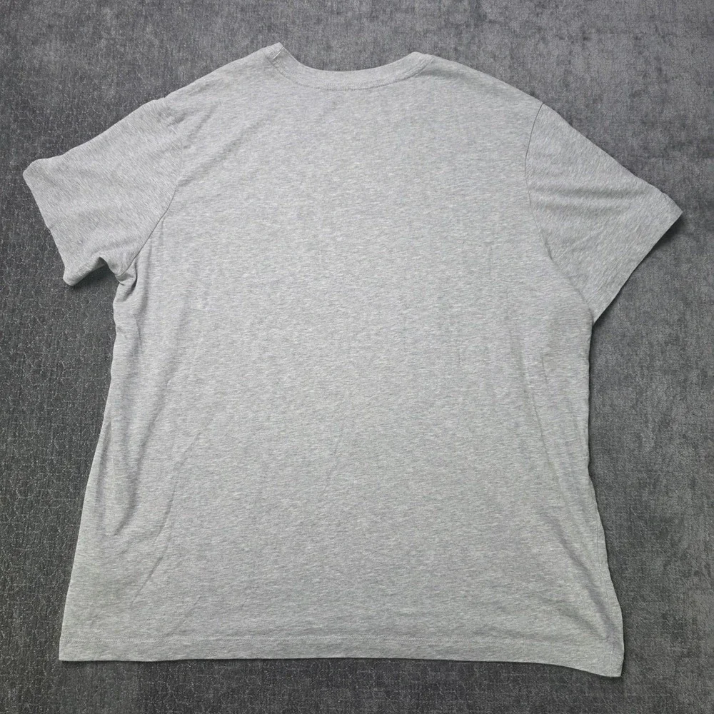 Nike Logo T Shirt Mens XL Gray Dri Fit Camo Spellout Logo Short Sleeve Athletic